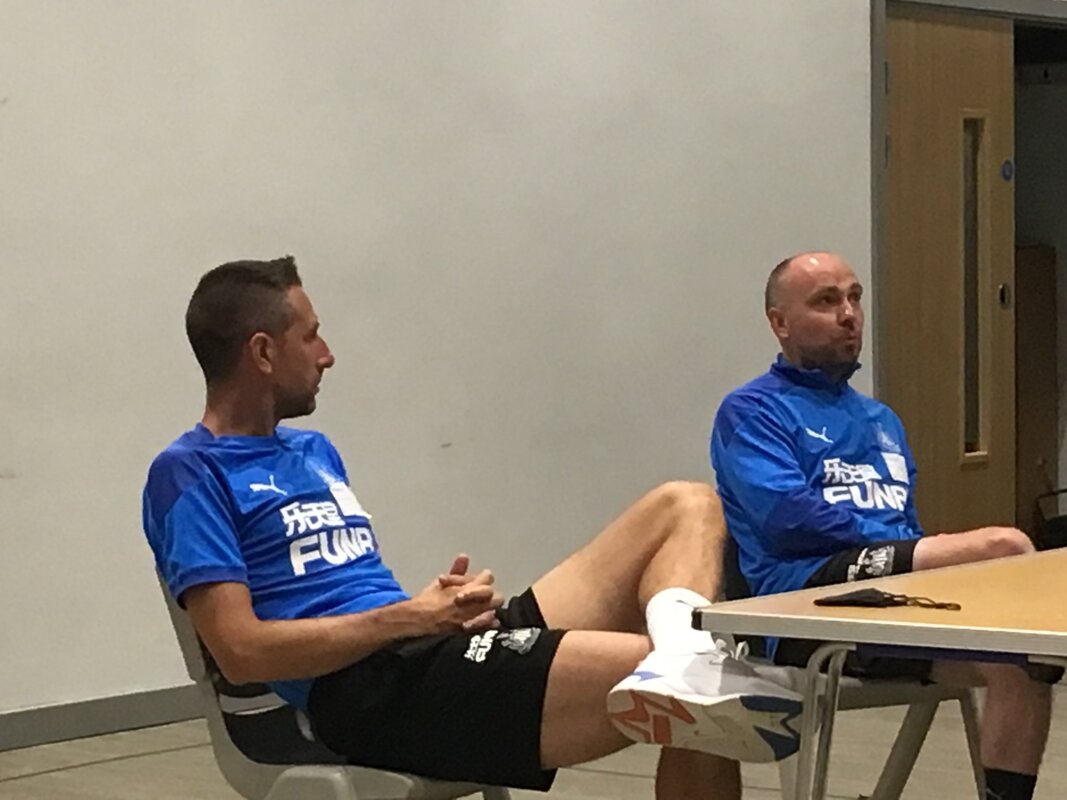 Image of Two NUFC coaches (ex-Longbenton High School students) visit the school