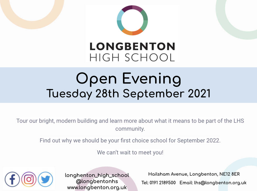 Image of Open Evening Tuesday 28th September