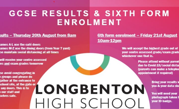 Image of GCSE Results & Sixth Form Enrolment 2020